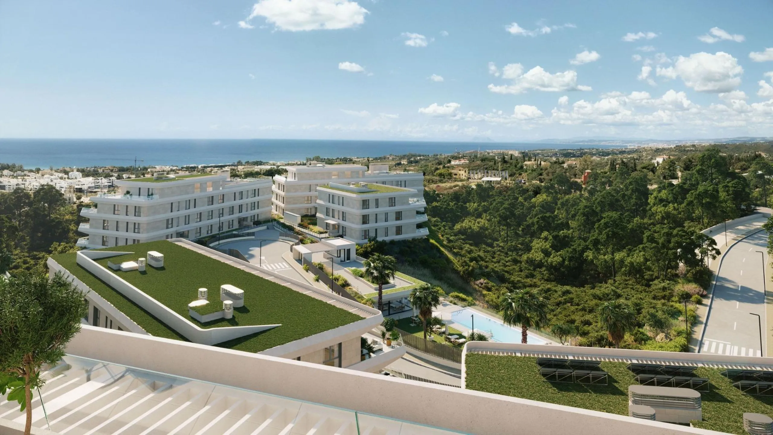 Modern New Build Apartments in Selwo Estepona Near the Beach and Golf& & Exclusive Location in Selwo Estepona& Discover this new residential development in the heart of Selwo, Estepona, next to La Resina Golf Club. Set in an elevated position ove