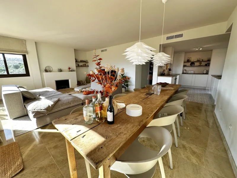 Stunning refurbished corner penthouse for sale in Coto Real La Duquesa, offering a rare opportunity to own a luxury three bedroom penthouse on the Costa del Sol. This exceptional property features panoramic sea views and golf views, making it an ideal cho