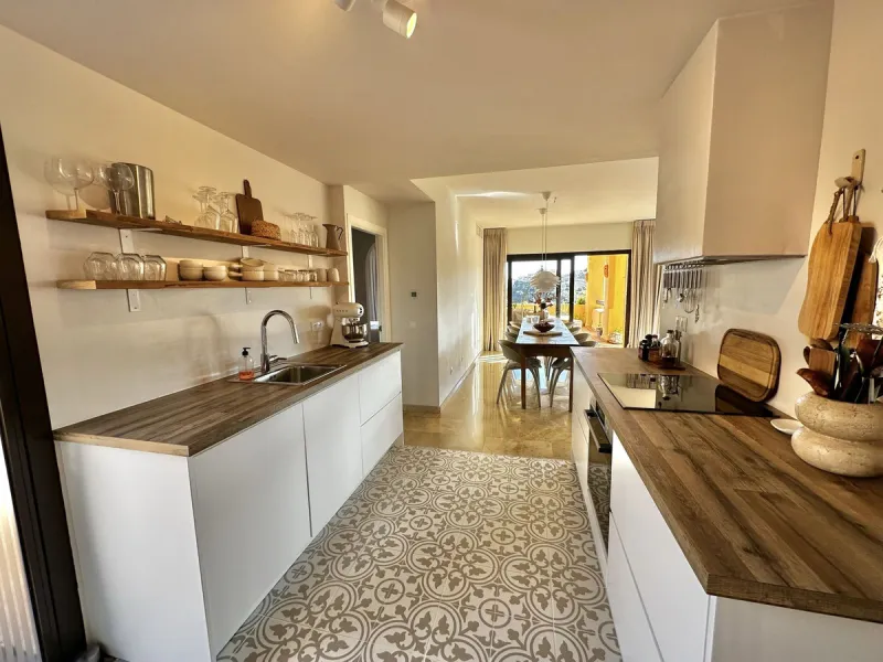 Stunning refurbished corner penthouse for sale in Coto Real La Duquesa, offering a rare opportunity to own a luxury three bedroom penthouse on the Costa del Sol. This exceptional property features panoramic sea views and golf views, making it an ideal cho