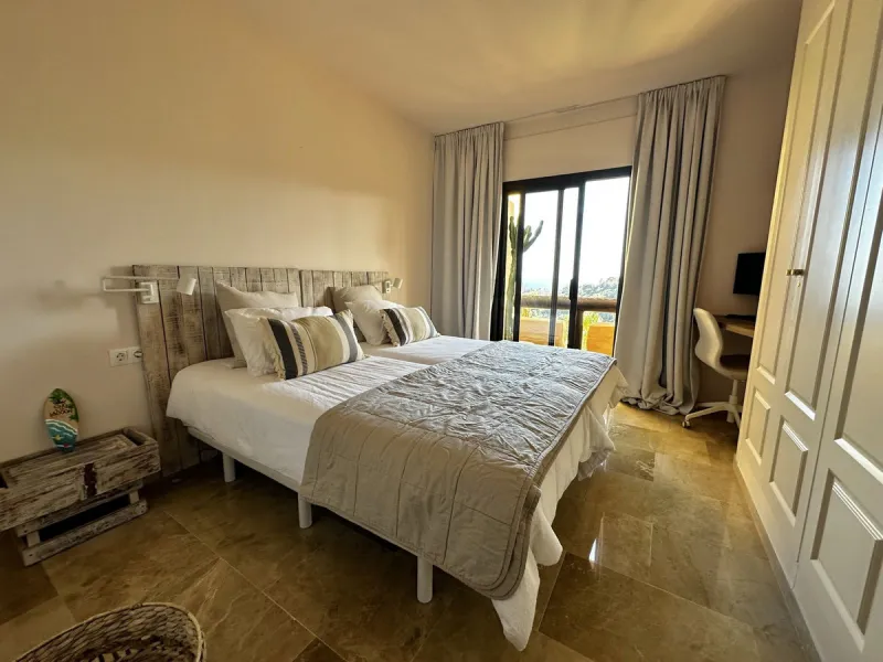 Stunning refurbished corner penthouse for sale in Coto Real La Duquesa, offering a rare opportunity to own a luxury three bedroom penthouse on the Costa del Sol. This exceptional property features panoramic sea views and golf views, making it an ideal cho