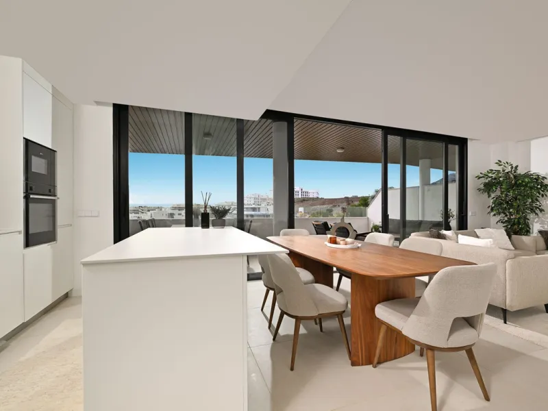 This modern apartment is situated in the sought-after area of El Higueron, Fuengirola, Malaga, offering a blend of comfort, style, and convenience. Boasting two spacious bedrooms and two bathrooms, including a luxurious en-suite, the property provides an 