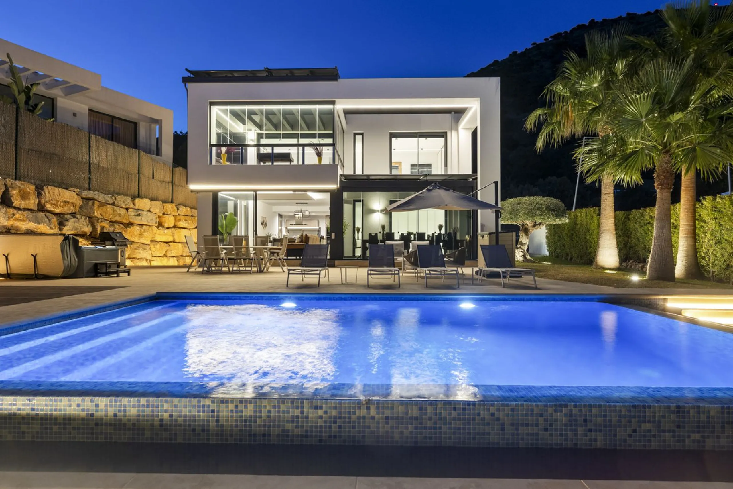For Sale – Villa Yara | Contemporary villa in Mijas with cinema room, sauna, pool & mountain views..