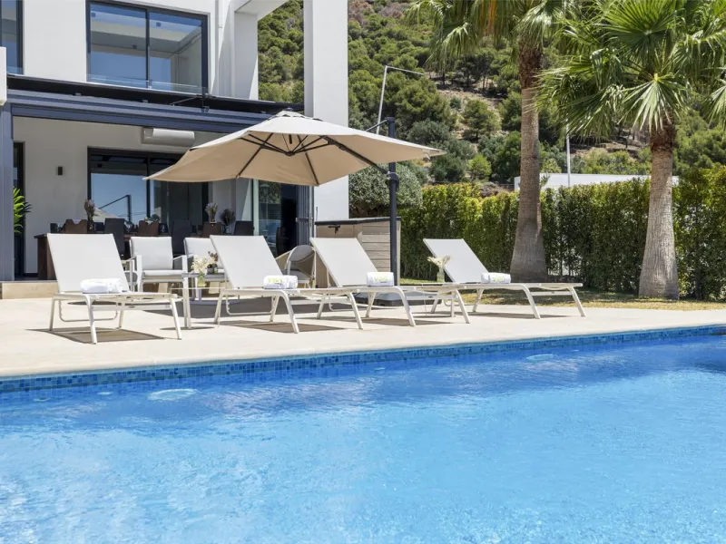 For Sale – Villa Yara | Contemporary villa in Mijas with cinema room, sauna, pool & mountain views..