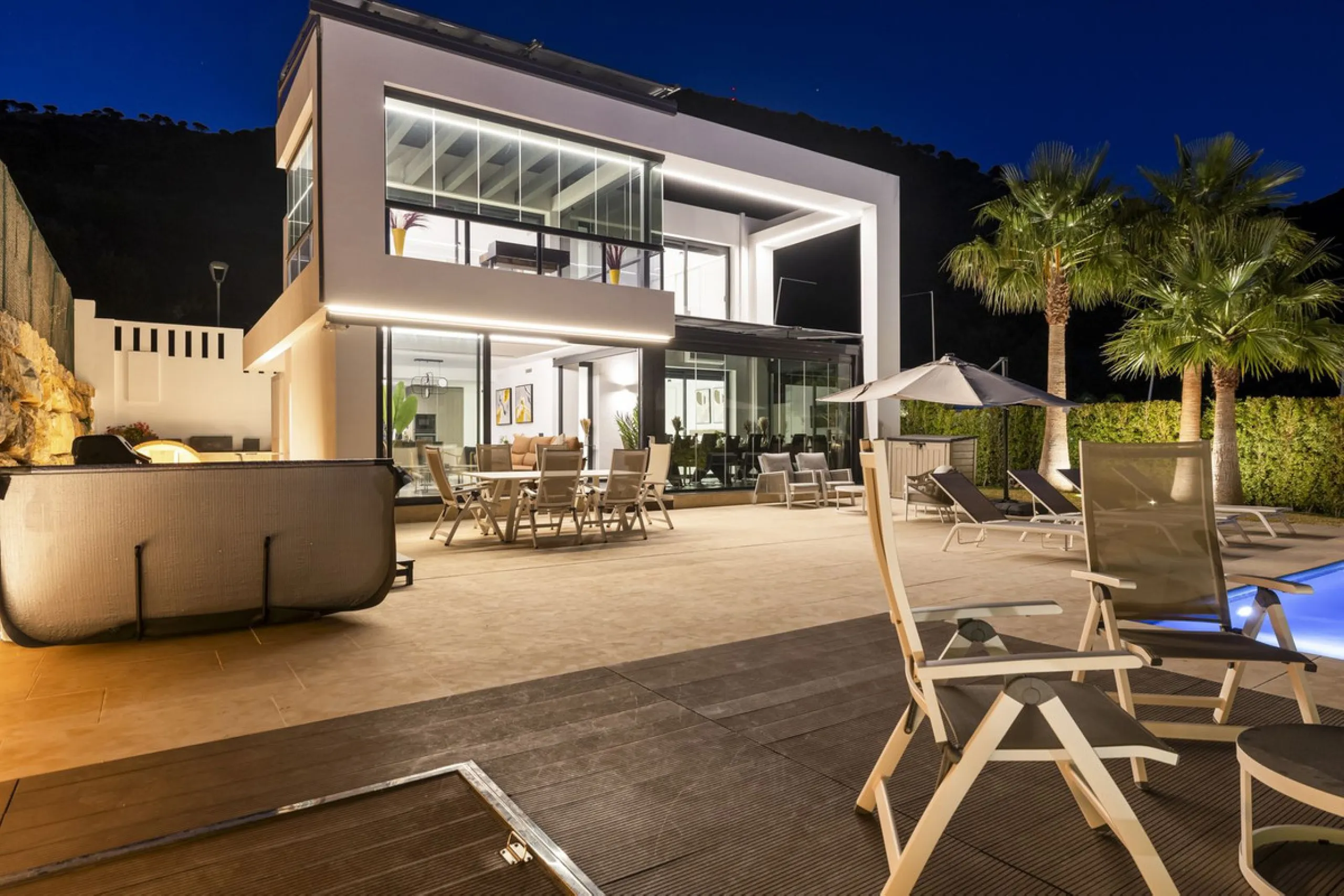 For Sale – Villa Yara | Contemporary villa in Mijas with cinema room, sauna, pool & mountain views..