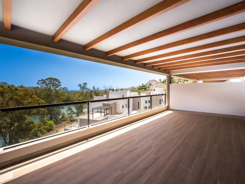 Superb Elevated Corner 3-Bedoom 2-bath Contemporary Apartment with 2 separate balconies set within the sought-after Marbella Lake Development in the Golf Valley.