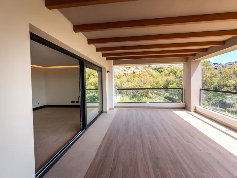Superb Elevated Corner 3-Bedoom 2-bath Contemporary Apartment with 2 separate balconies set within the sought-after Marbella Lake Development in the Golf Valley.