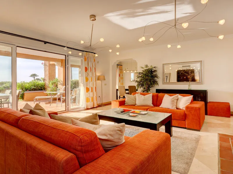 Wake up to breathtaking sea views from this exceptional 3-bedroom, 2-bathroom ground floor apartment set within one of the most prestigious frontline beach urbanisations in Casares Costa. With a spacious terrace overlooking beautifully landscaped gardens 