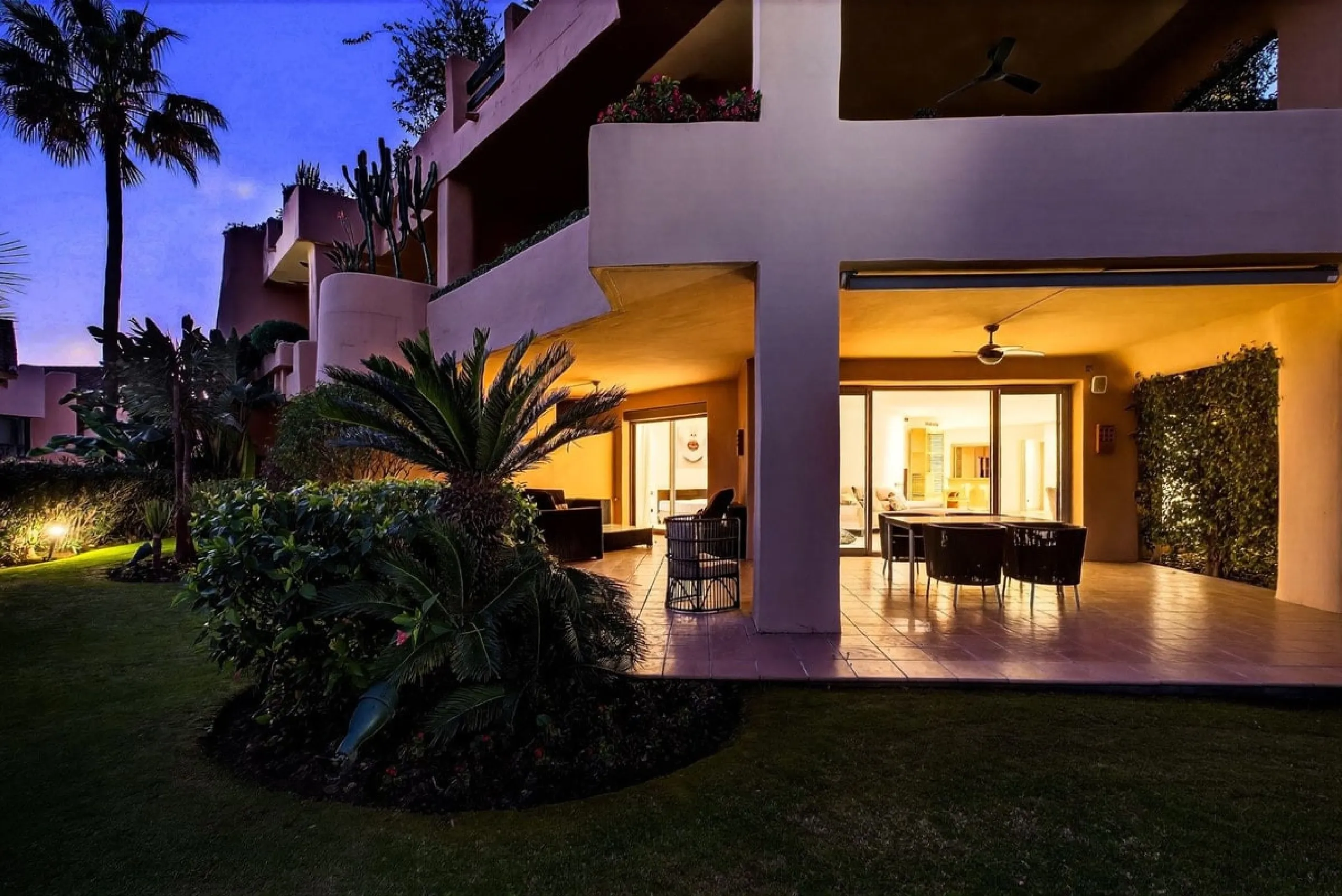This south-east facing garden apartment is located in the well-known gated community of Mansion Club, on Marbella's Golden Mile. The area is valued for its privacy, security, and convenient access to the beach, restaurants, shops, and some of Marbella's m