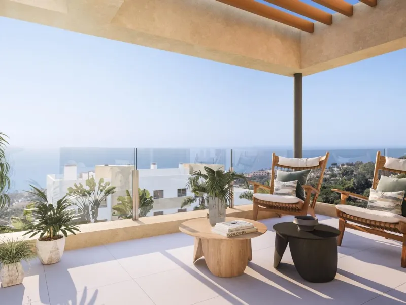Exclusive private urbanisation, with a privileged location in Benalmádena. Due to its elevated location on the slope of the land, each and every one of the 2 and 3 bedroom properties, and 2 townhouses, enjoy incredible views of the sea and the coast. Unde