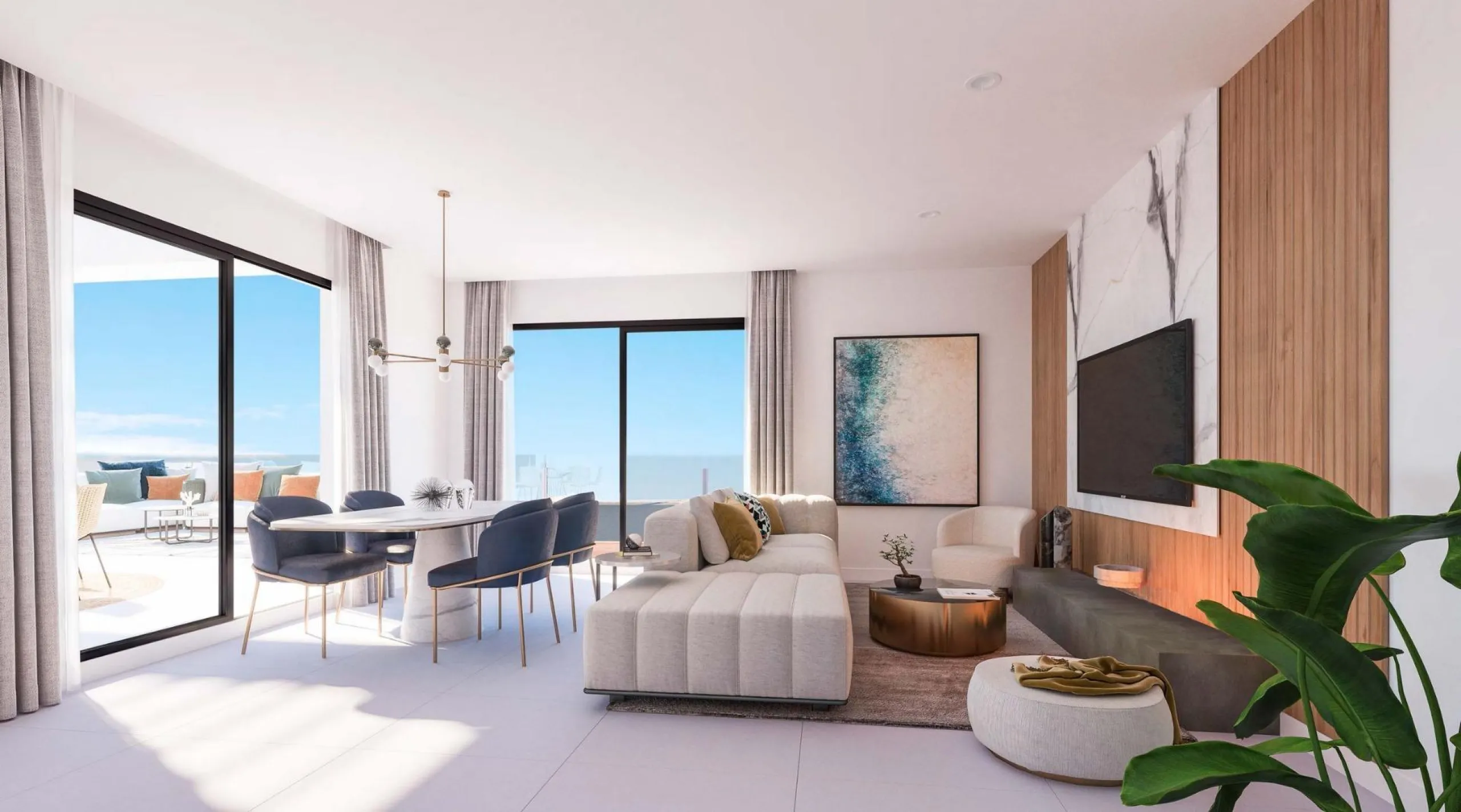 Exclusive private urbanisation, with a privileged location in Benalmádena. Due to its elevated location on the slope of the land, each and every one of the 2 and 3 bedroom properties, and 2 townhouses, enjoy incredible views of the sea and the coast. Unde