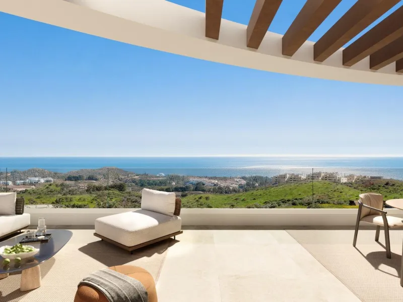 New Build Sea View Apartments in Las Lagunas de Mijas& & Exclusive Residential Complex with Panoramic Sea Views& Discover this exceptional new build residential development located in Las Lagunas de Mijas, on an elevated hillside next to the Cerr