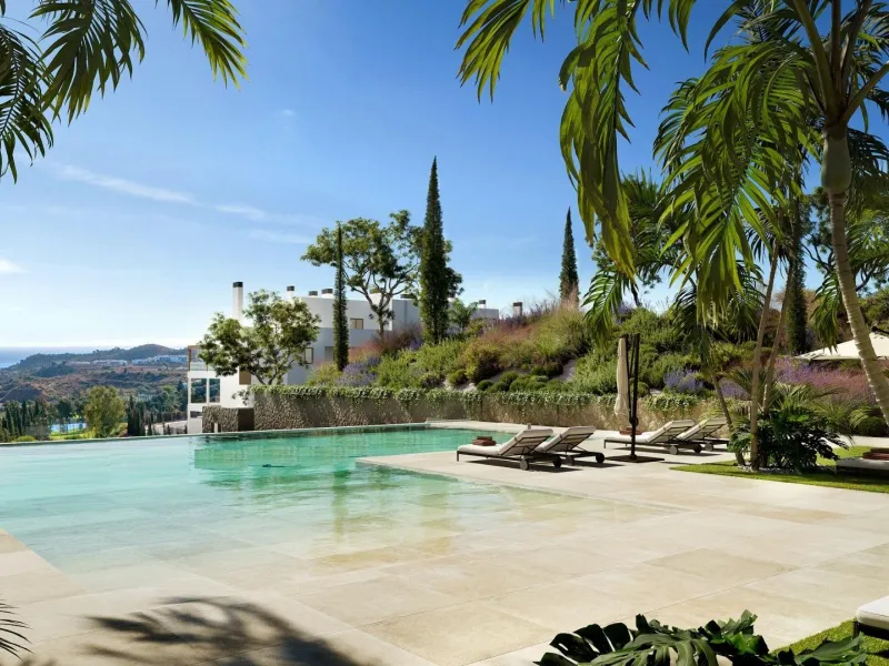 New Build Sea View Apartments in Las Lagunas de Mijas& & Exclusive Residential Complex with Panoramic Sea Views& Discover this exceptional new build residential development located in Las Lagunas de Mijas, on an elevated hillside next to the Cerr