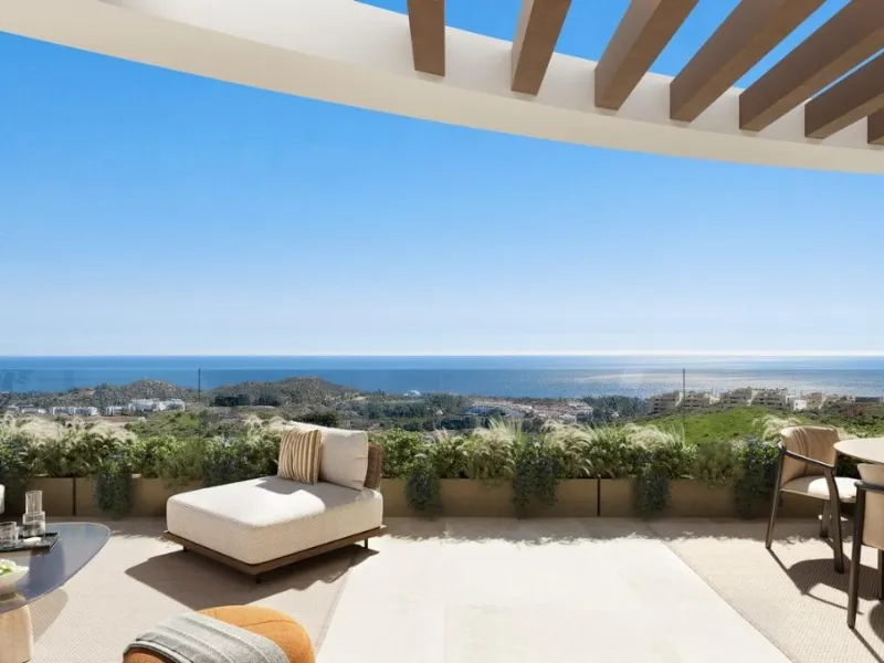 New Build Sea View Apartments in Las Lagunas de Mijas& & Exclusive Residential Complex with Panoramic Sea Views& Discover this exceptional new build residential development located in Las Lagunas de Mijas, on an elevated hillside next to the Cerr