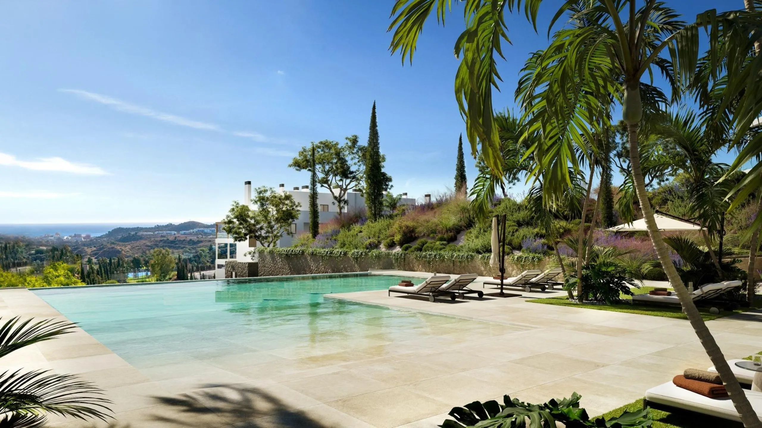 New Build Sea View Apartments in Las Lagunas de Mijas& & Exclusive Residential Complex with Panoramic Sea Views& Discover this exceptional new build residential development located in Las Lagunas de Mijas, on an elevated hillside next to the Cerr