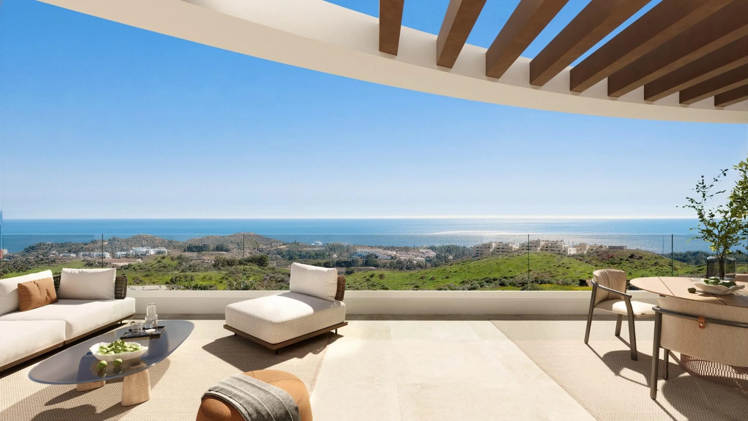 New Build Sea View Apartments in Las Lagunas de Mijas& & Exclusive Residential Complex with Panoramic Sea Views& Discover this exceptional new build residential development located in Las Lagunas de Mijas, on an elevated hillside next to the Cerr