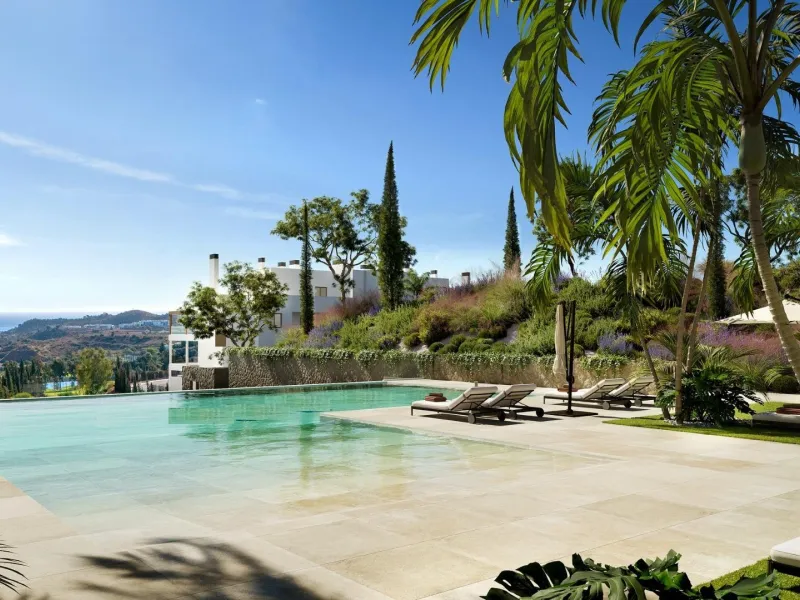 New Build Sea View Apartments in Las Lagunas de Mijas& & Exclusive Residential Complex with Panoramic Sea Views& Discover this exceptional new build residential development located in Las Lagunas de Mijas, on an elevated hillside next to the Cerr