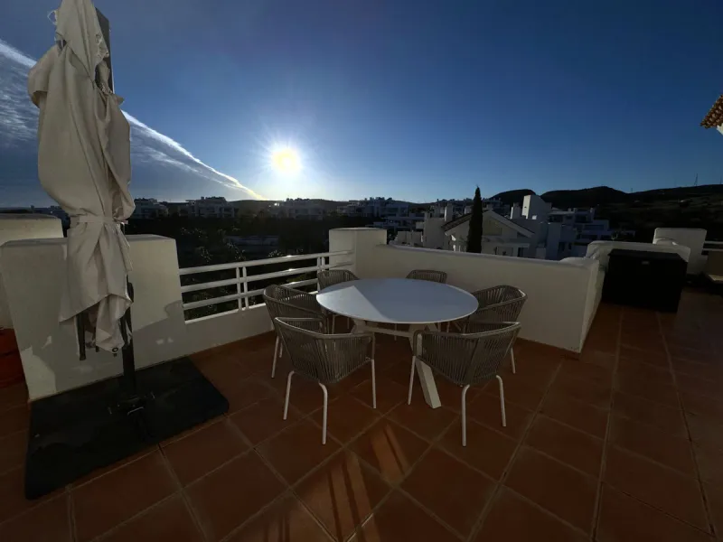 Accommodation for up to 4 guests is provided in a fully air-conditioned penthouse apartment with two double bedrooms, two bathrooms, a fully equipped kitchen with modern appliances, and a spacious living room. The 200 m² apartment includes a large terrace