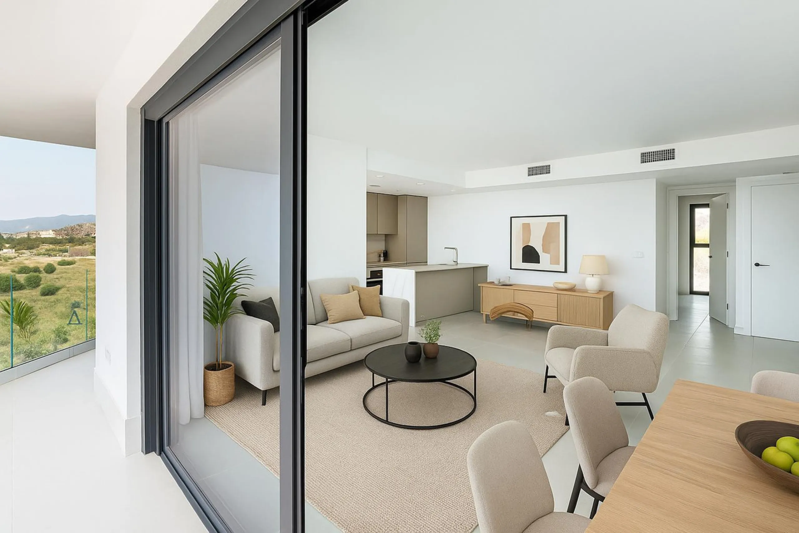 Brand-new and ready to move in! This elegant three-bedroom, two-bathroom apartment islocated on a high floor and stands out for its natural light, thanks to its corner position andexcellent southwest orientation. From the spacious 25 m² covered terrace, y