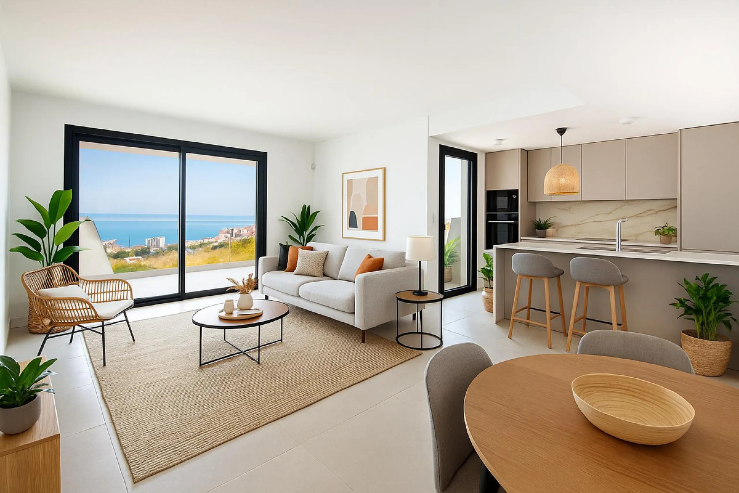 Brand-new and ready to move in! This elegant three-bedroom, two-bathroom apartment islocated on a high floor and stands out for its natural light, thanks to its corner position andexcellent southwest orientation. From the spacious 25 m² covered terrace, y