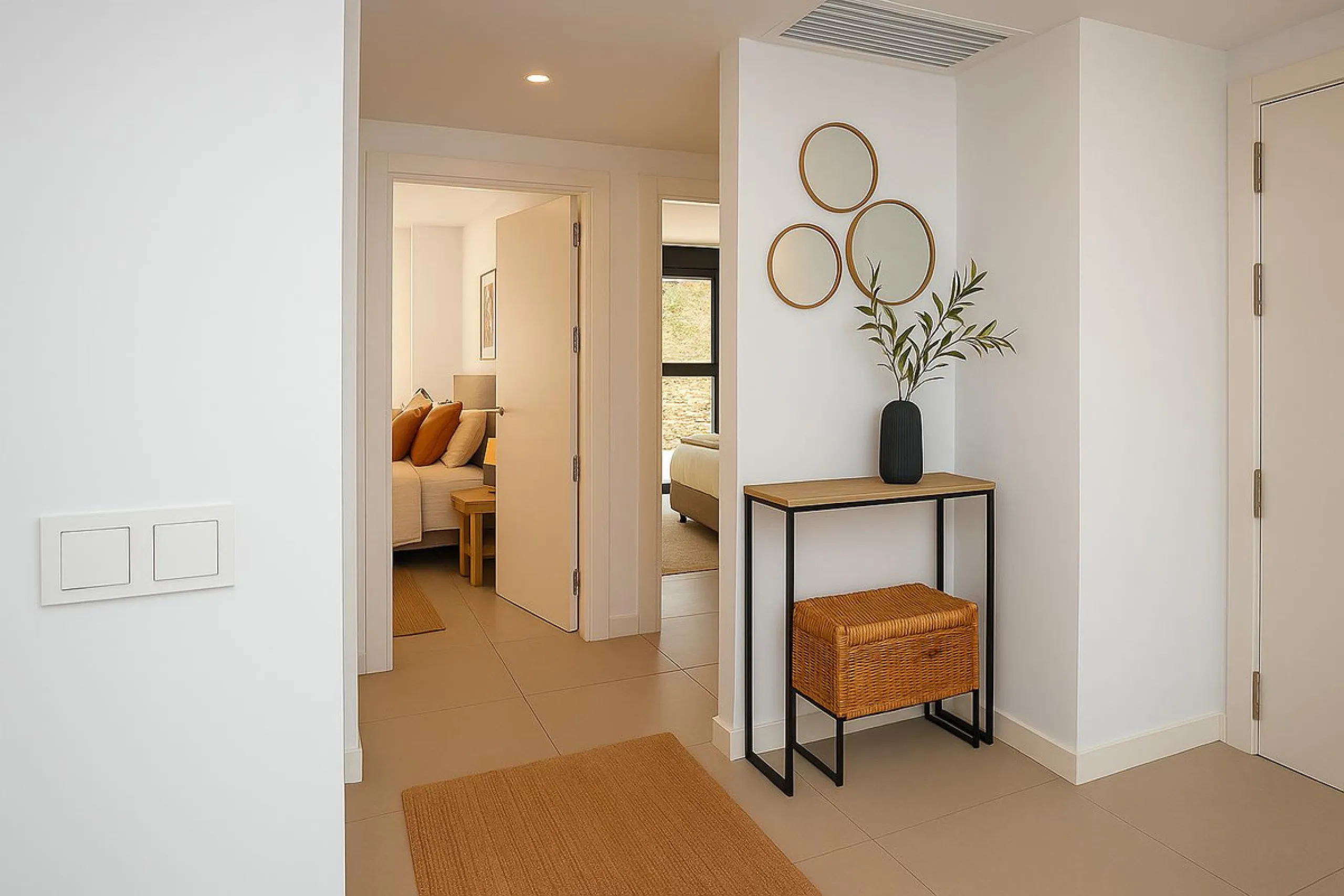 Brand-new and ready to move in! This elegant three-bedroom, two-bathroom apartment islocated on a high floor and stands out for its natural light, thanks to its corner position andexcellent southwest orientation. From the spacious 25 m² covered terrace, y