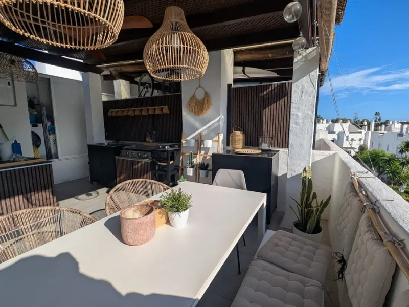 Discover this exclusive townhouse just steps from the beach, located in one of the most sought-after areas of Marbella, on the beachfront of Guadalmina Baja/San Pedro de Alcántara.
