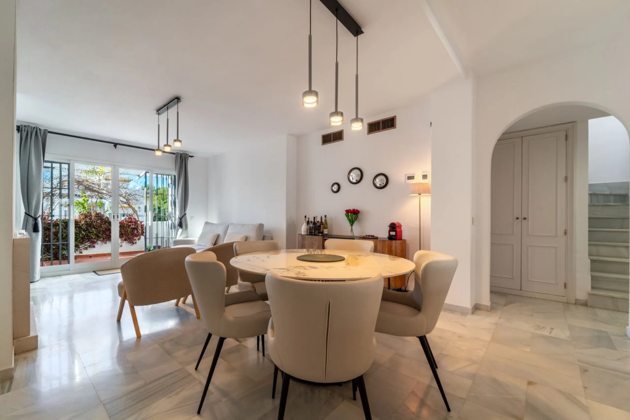 Located in the prestigious area of Nagüeles, Marbella, this elegant 3-bedroom, 3-bathroom duplex apartment occupies the first and second (top) floors of the sought-after Urb. Pueblo Bermejo, offering privacy, comfort, and an exceptional residential settin