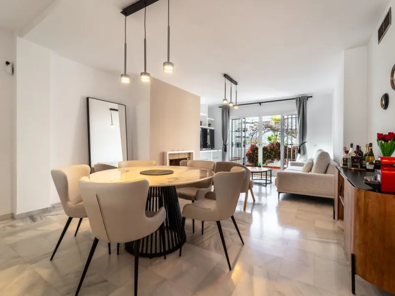 Located in the prestigious area of Nagüeles, Marbella, this elegant 3-bedroom, 3-bathroom duplex apartment occupies the first and second (top) floors of the sought-after Urb. Pueblo Bermejo, offering privacy, comfort, and an exceptional residential settin