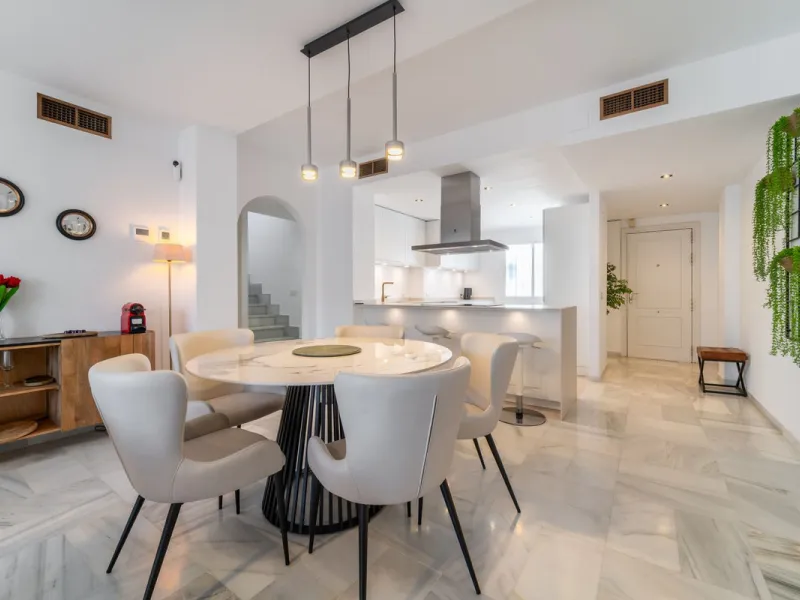 Located in the prestigious area of Nagüeles, Marbella, this elegant 3-bedroom, 3-bathroom duplex apartment occupies the first and second (top) floors of the sought-after Urb. Pueblo Bermejo, offering privacy, comfort, and an exceptional residential settin