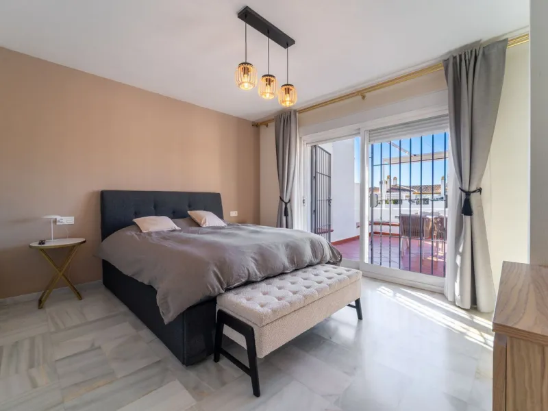 Located in the prestigious area of Nagüeles, Marbella, this elegant 3-bedroom, 3-bathroom duplex apartment occupies the first and second (top) floors of the sought-after Urb. Pueblo Bermejo, offering privacy, comfort, and an exceptional residential settin