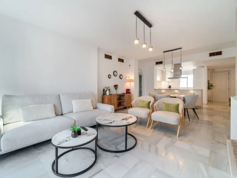 Located in the prestigious area of Nagüeles, Marbella, this elegant 3-bedroom, 3-bathroom duplex apartment occupies the first and second (top) floors of the sought-after Urb. Pueblo Bermejo, offering privacy, comfort, and an exceptional residential settin