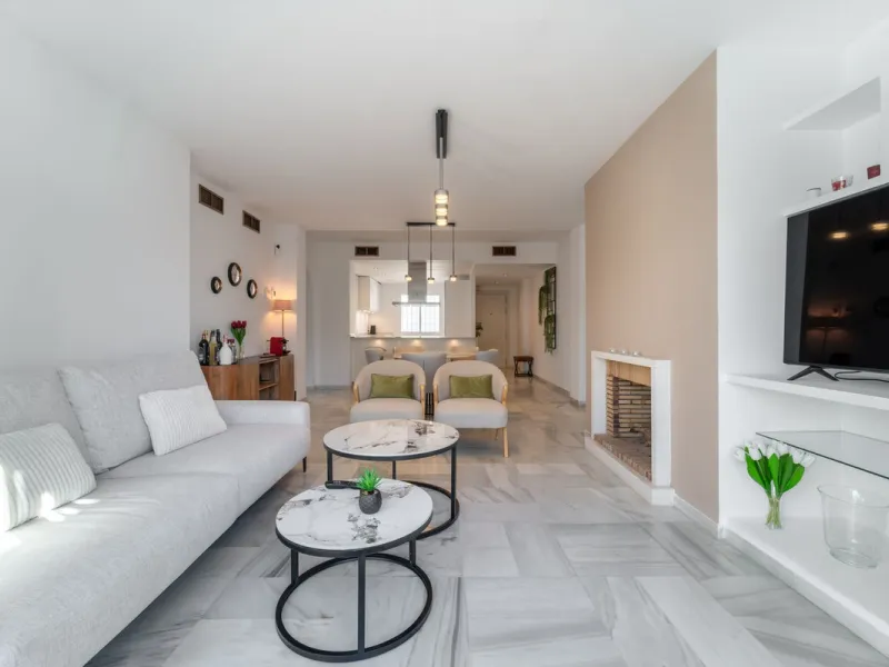 Located in the prestigious area of Nagüeles, Marbella, this elegant 3-bedroom, 3-bathroom duplex apartment occupies the first and second (top) floors of the sought-after Urb. Pueblo Bermejo, offering privacy, comfort, and an exceptional residential settin