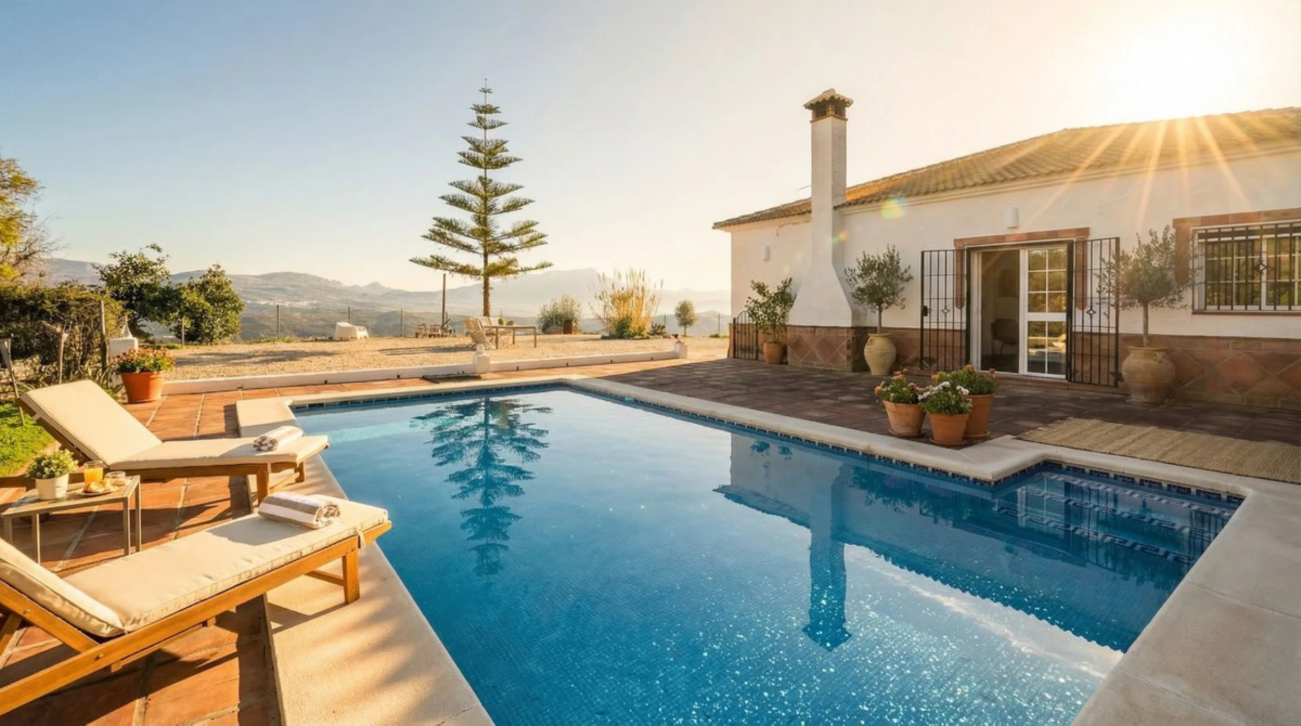 This charming single-storey detached villa with private pool, outdoor kitchen and panoramic views towards La Maroma is priced at €399,000 and is located near Colmenar in the Axarquía region. The property is set in a peaceful, green environment with good a