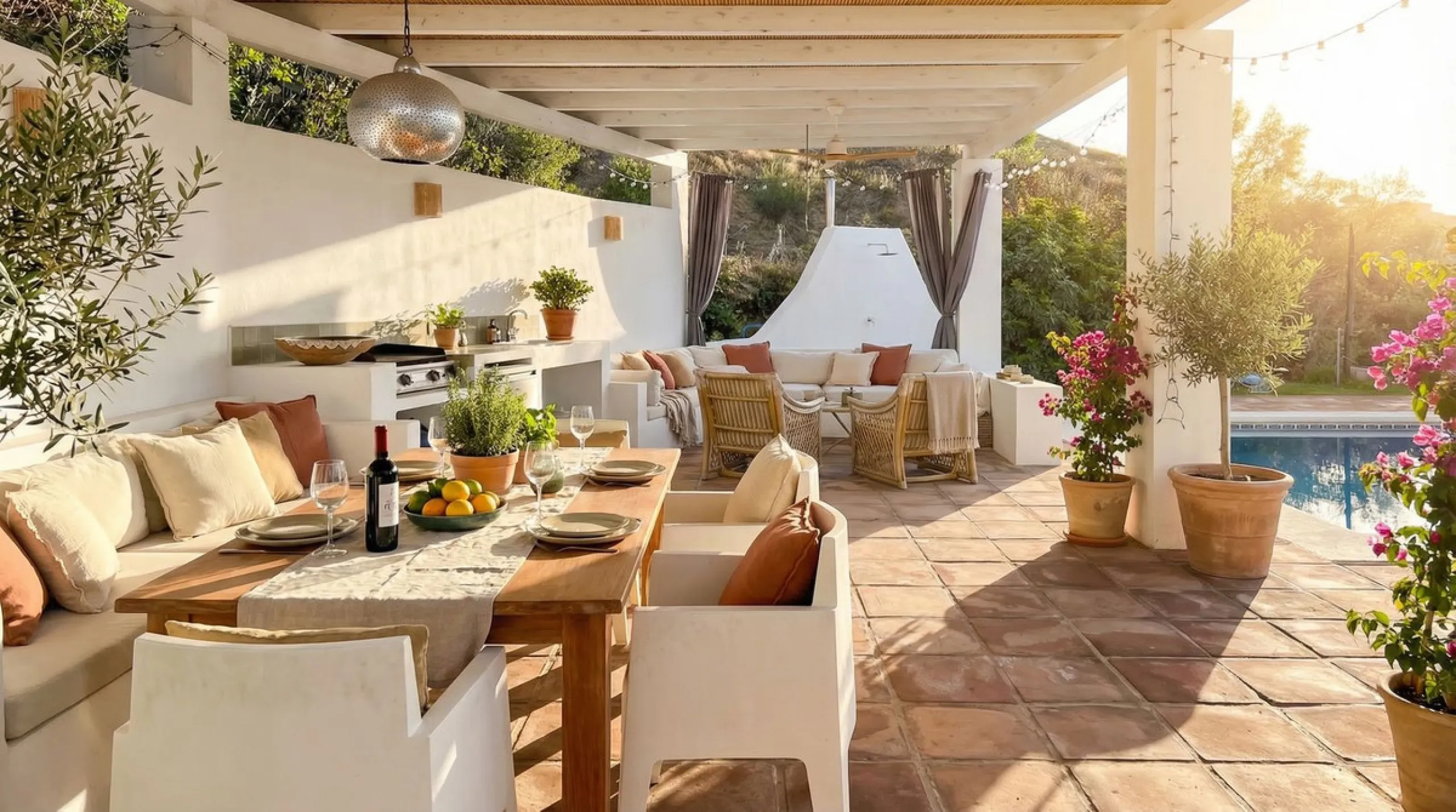 This charming single-storey detached villa with private pool, outdoor kitchen and panoramic views towards La Maroma is priced at €399,000 and is located near Colmenar in the Axarquía region. The property is set in a peaceful, green environment with good a