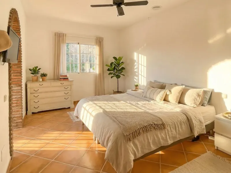 This charming single-storey detached villa with private pool, outdoor kitchen and panoramic views towards La Maroma is priced at €399,000 and is located near Colmenar in the Axarquía region. The property is set in a peaceful, green environment with good a