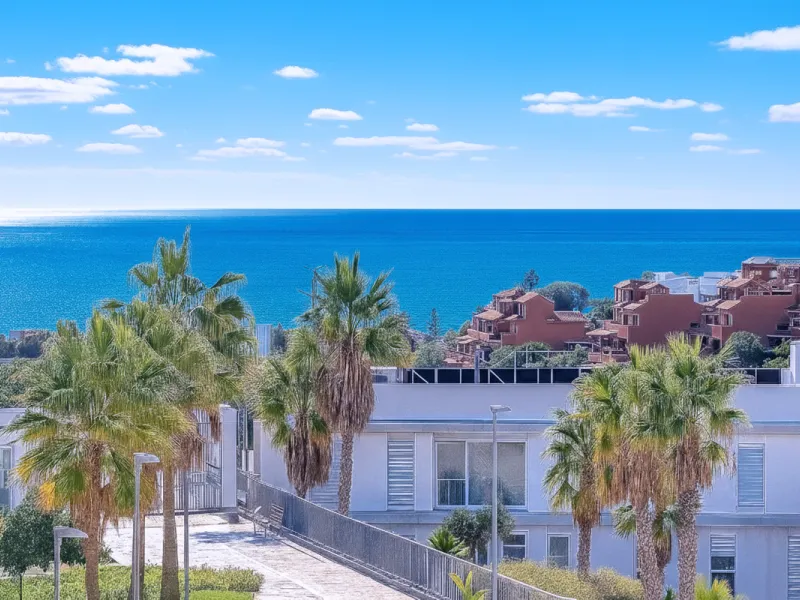 This duplex penthouse is located in the Serenity Views Urbanization, in West Estepona, and stands out for its impressive sea views and spaciousness. The property, situated in a gated community, offers the tranquility of living close to the sea and the con