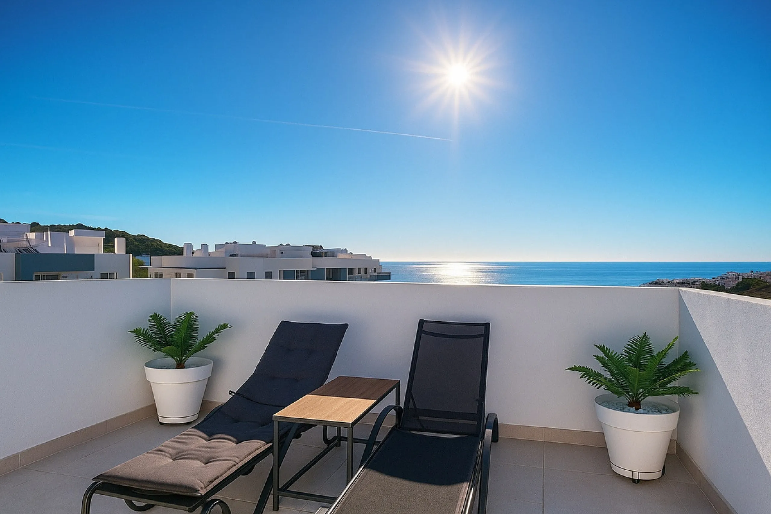 This duplex penthouse is located in the Serenity Views Urbanization, in West Estepona, and stands out for its impressive sea views and spaciousness. The property, situated in a gated community, offers the tranquility of living close to the sea and the con