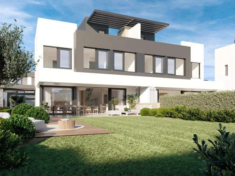 NEW BUILD SEMI-DETACHED VILLAS NEAR ESTEPONA& & New Build exclusive residential complex consisting of 50 contemporary style semi-detached villas comprising of a large living room, open plan fitted kitchen equipped with top brand appliances, 3 bedroo