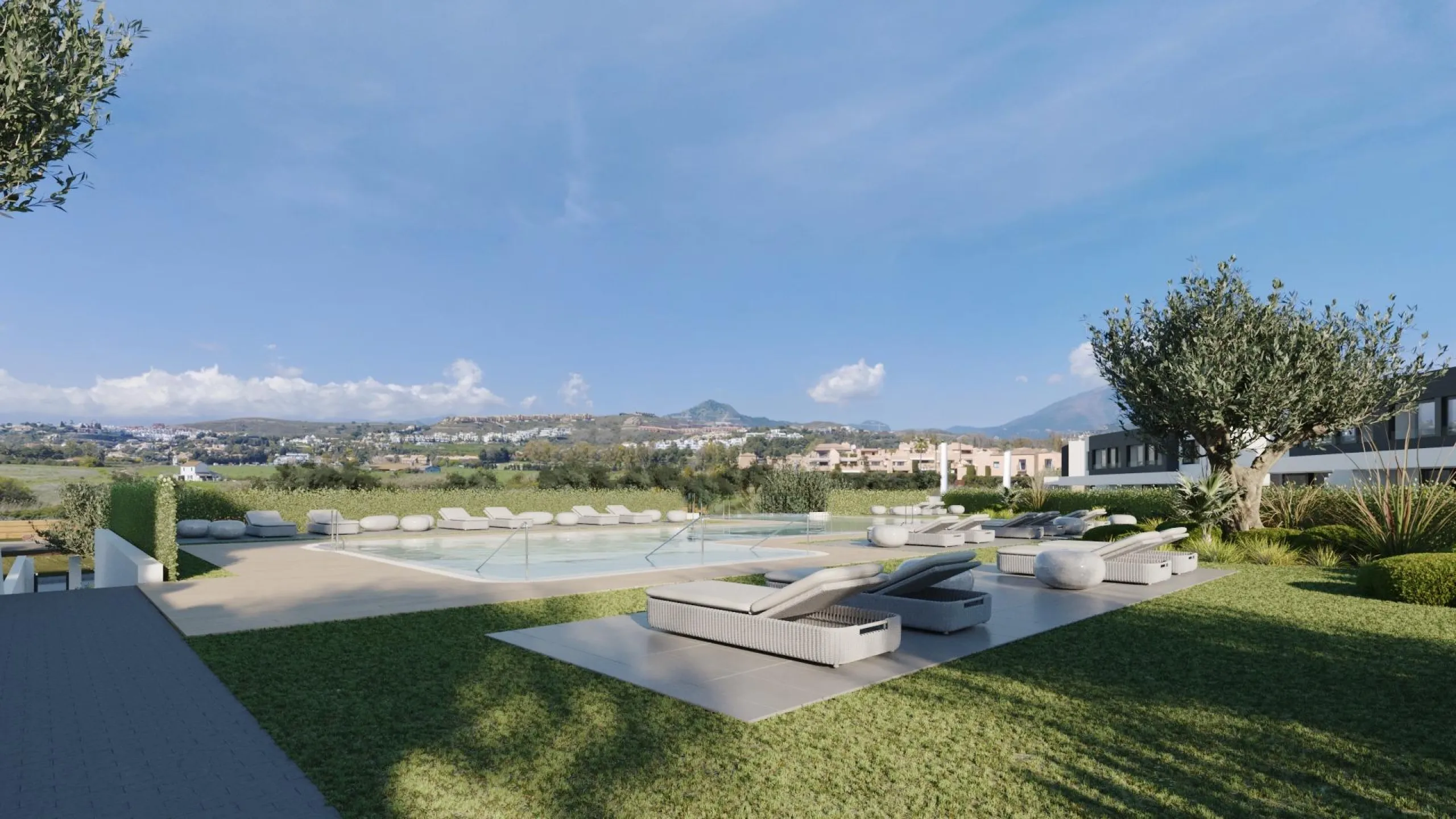 NEW BUILD SEMI-DETACHED VILLAS NEAR ESTEPONA& & New Build exclusive residential complex consisting of 50 contemporary style semi-detached villas comprising of a large living room, open plan fitted kitchen equipped with top brand appliances, 3 bedroo