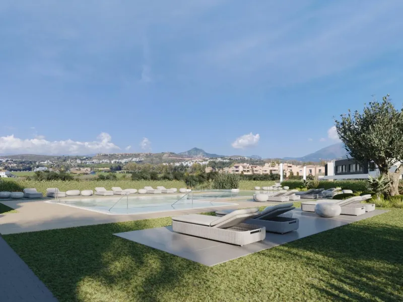NEW BUILD SEMI-DETACHED VILLAS NEAR ESTEPONA& & New Build exclusive residential complex consisting of 50 contemporary style semi-detached villas comprising of a large living room, open plan fitted kitchen equipped with top brand appliances, 3 bedroo