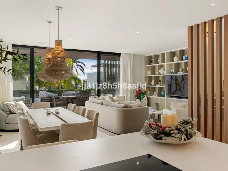 Set within the prestigious Le Blanc development in Sierra Blanca, one of Marbella's most sought-after residential enclaves, this exceptional semi-detached villa offers refined luxury living just six minutes from the beach and within walking distance of se