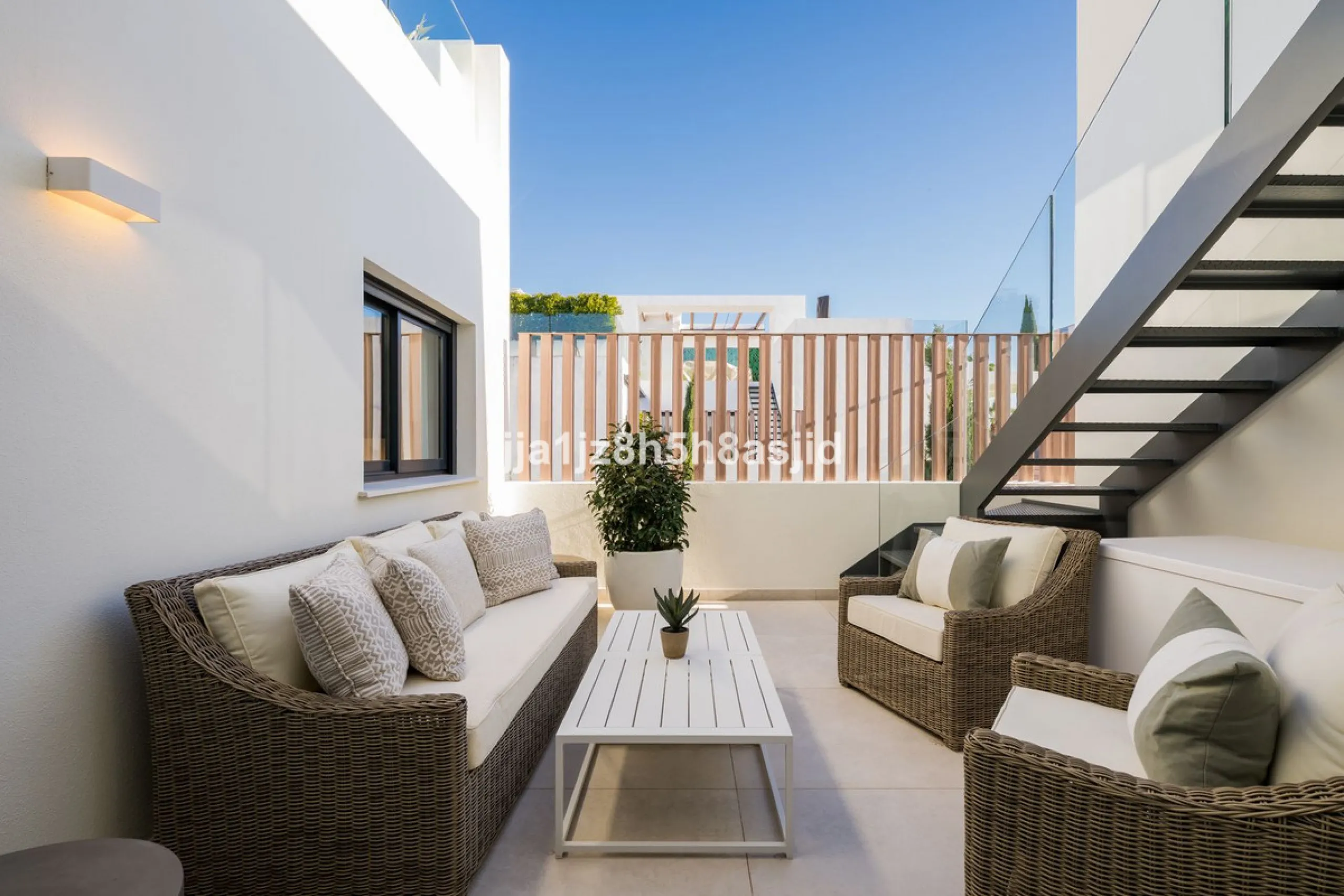 Set within the prestigious Le Blanc development in Sierra Blanca, one of Marbella's most sought-after residential enclaves, this exceptional semi-detached villa offers refined luxury living just six minutes from the beach and within walking distance of se