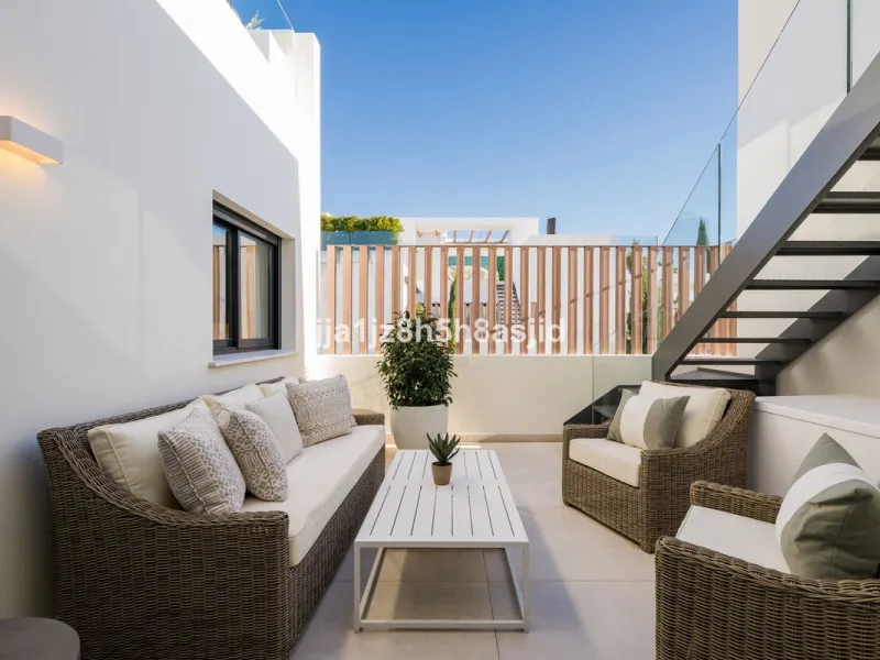 Set within the prestigious Le Blanc development in Sierra Blanca, one of Marbella's most sought-after residential enclaves, this exceptional semi-detached villa offers refined luxury living just six minutes from the beach and within walking distance of se