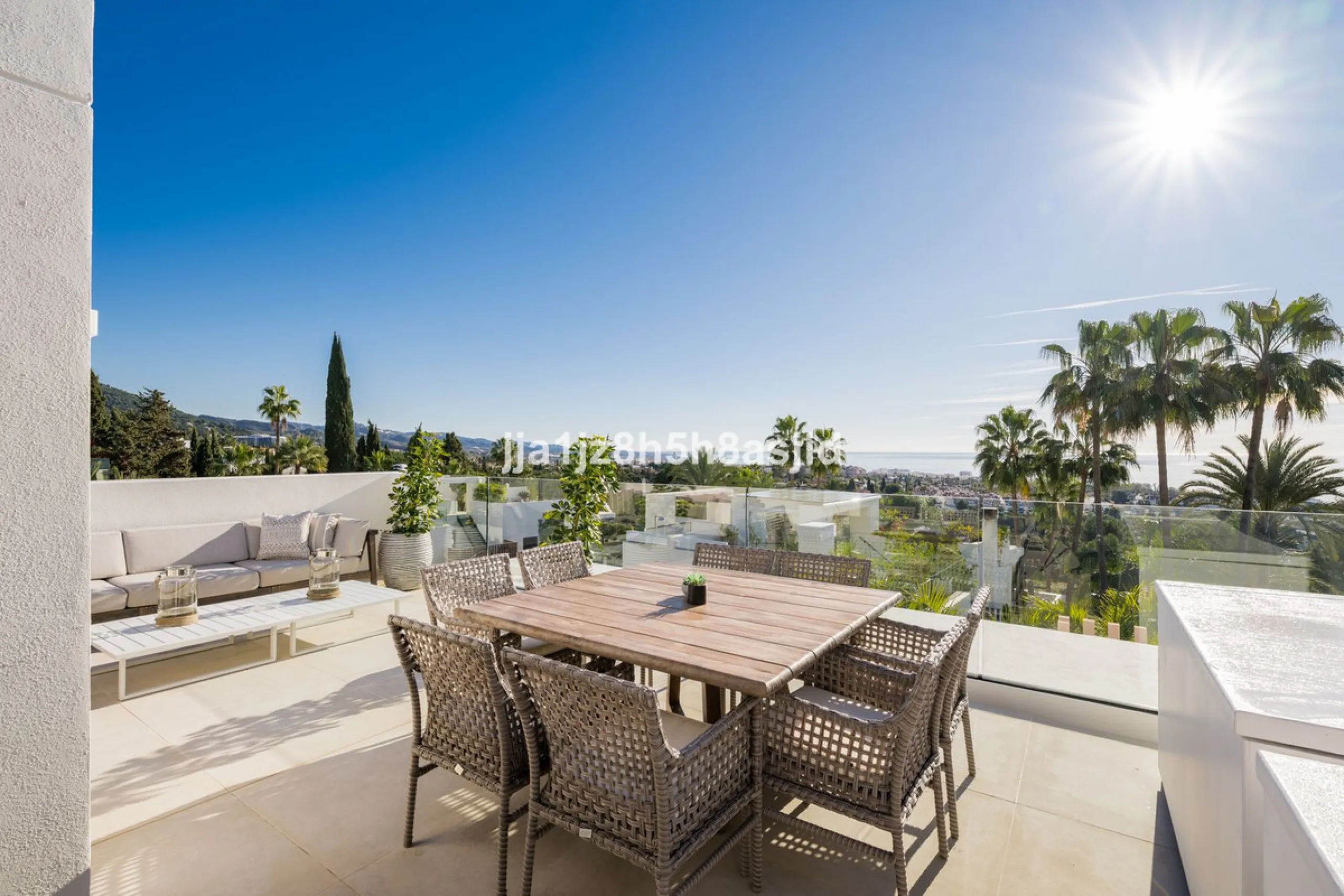 Set within the prestigious Le Blanc development in Sierra Blanca, one of Marbella's most sought-after residential enclaves, this exceptional semi-detached villa offers refined luxury living just six minutes from the beach and within walking distance of se