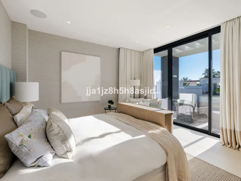 Set within the prestigious Le Blanc development in Sierra Blanca, one of Marbella's most sought-after residential enclaves, this exceptional semi-detached villa offers refined luxury living just six minutes from the beach and within walking distance of se