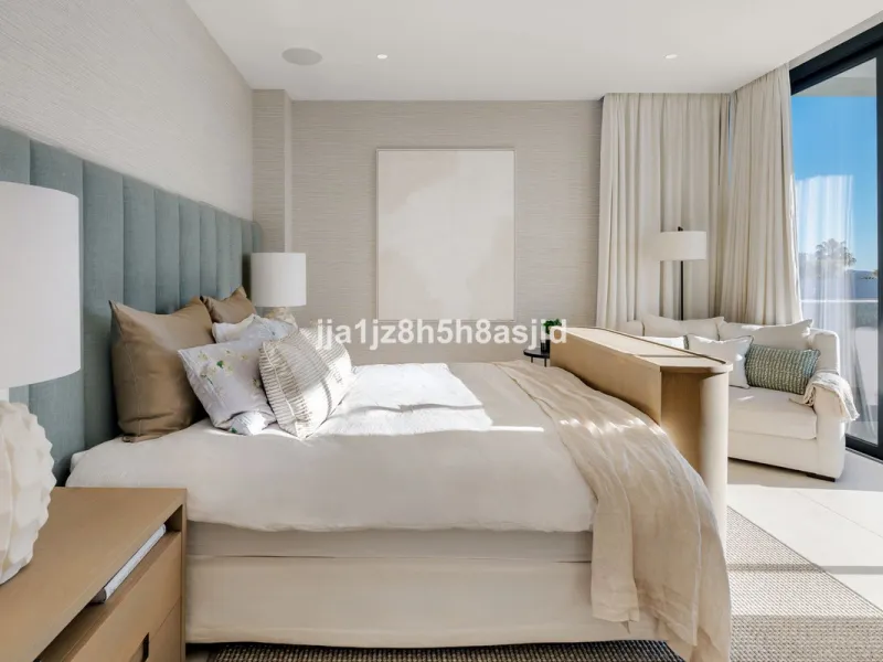 Set within the prestigious Le Blanc development in Sierra Blanca, one of Marbella's most sought-after residential enclaves, this exceptional semi-detached villa offers refined luxury living just six minutes from the beach and within walking distance of se
