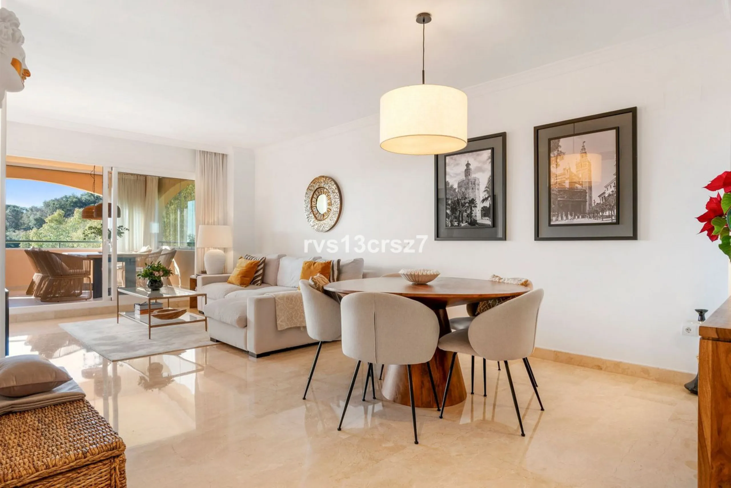 Spacious, recently renovated 3-bedroom apartment in one of the most beautiful and safest urbanizations in Elviria, "St. Maria Village." A 24-hour security community just 5 minutes from the beach, it features several swimming pools and a large, beautifully