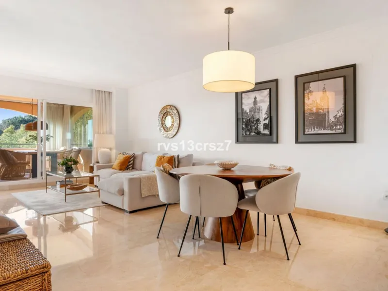 Spacious, recently renovated 3-bedroom apartment in one of the most beautiful and safest urbanizations in Elviria, "St. Maria Village." A 24-hour security community just 5 minutes from the beach, it features several swimming pools and a large, beautifully