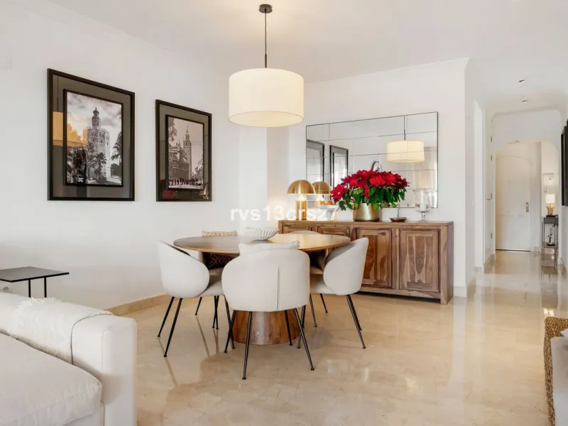 Spacious, recently renovated 3-bedroom apartment in one of the most beautiful and safest urbanizations in Elviria, "St. Maria Village." A 24-hour security community just 5 minutes from the beach, it features several swimming pools and a large, beautifully