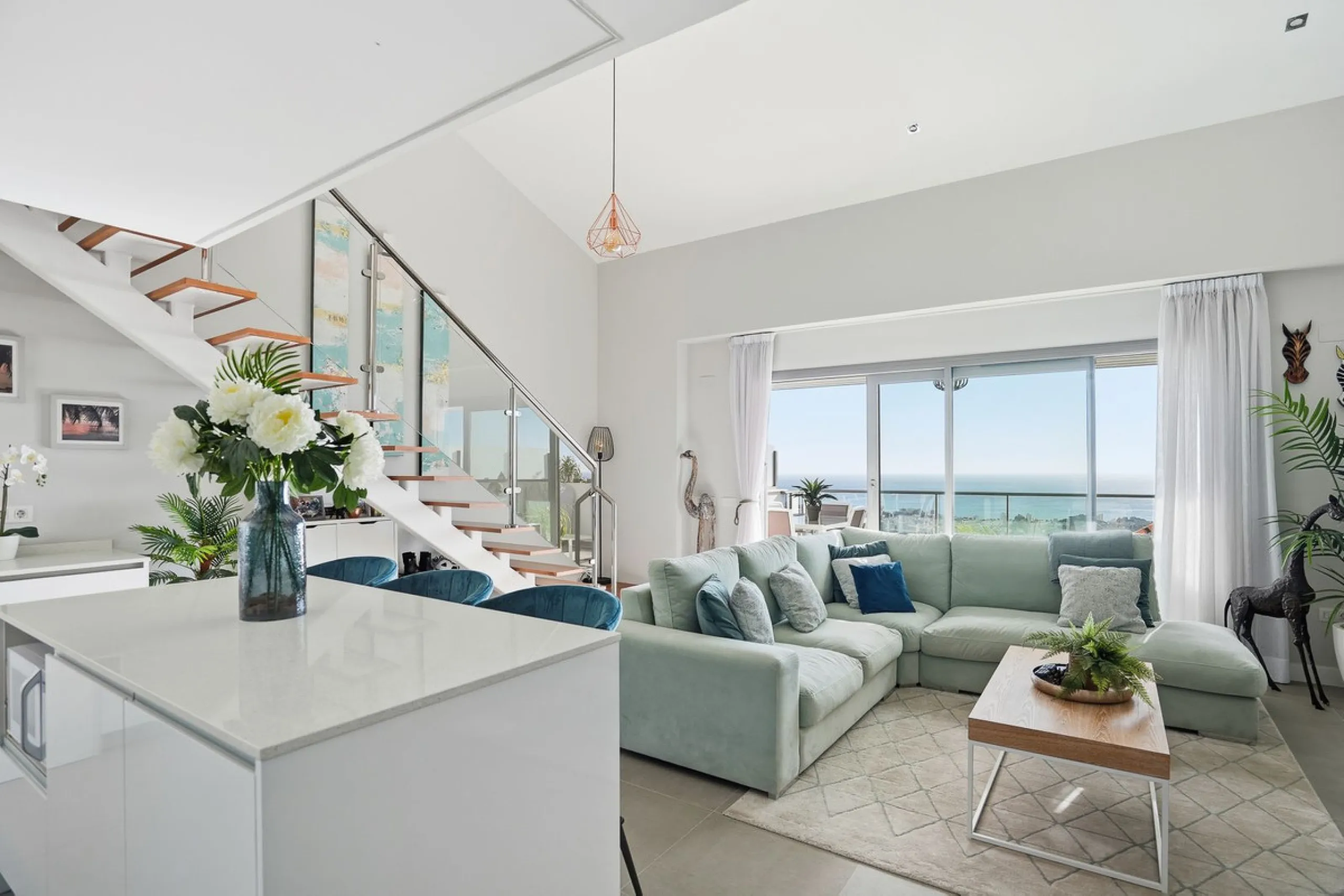 We are delighted to present for sale this stunning 3-bedroom, 2-bathroom duplex penthouse boasting spectacular panoramic views of the Mediterranean Sea.
