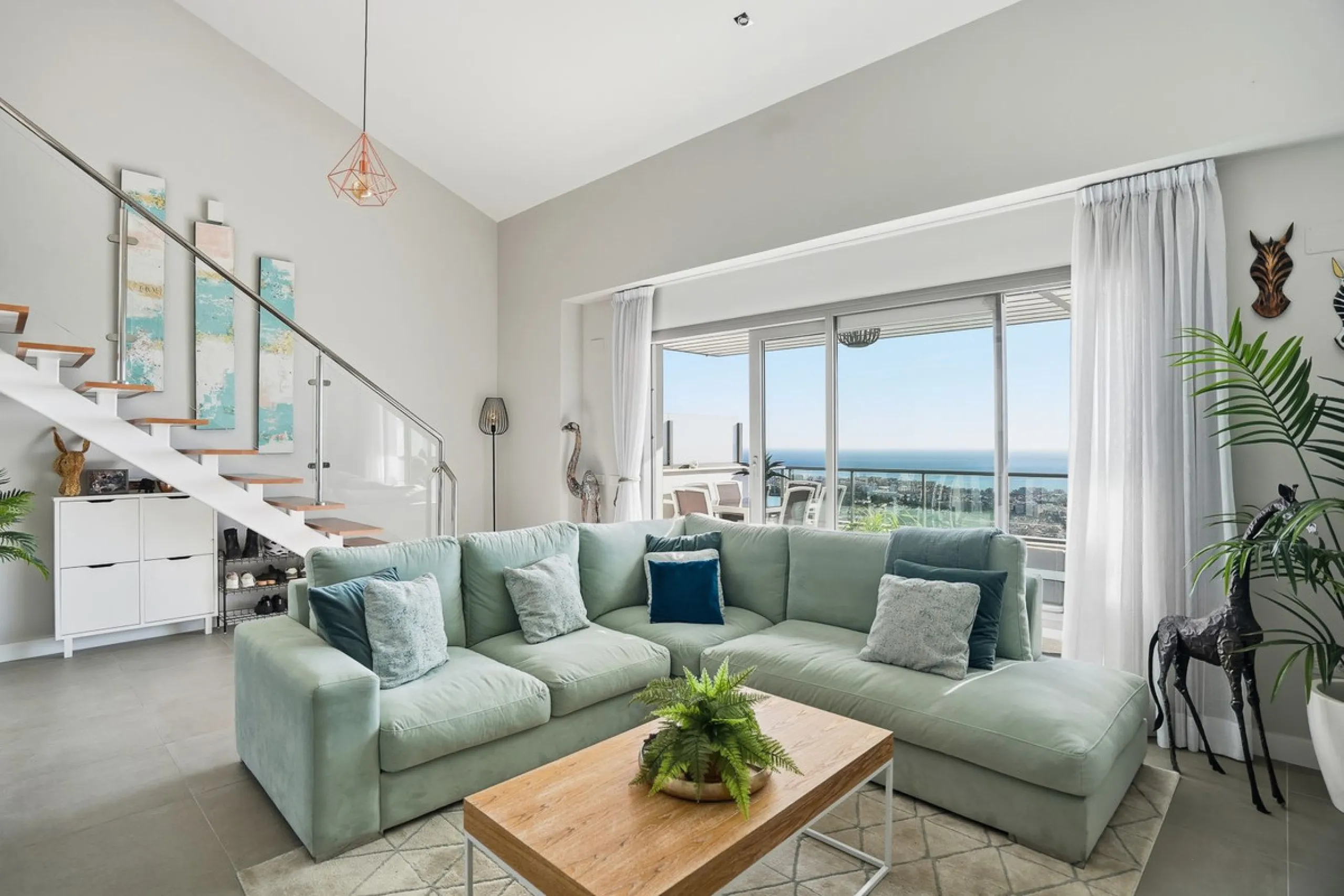 We are delighted to present for sale this stunning 3-bedroom, 2-bathroom duplex penthouse boasting spectacular panoramic views of the Mediterranean Sea.